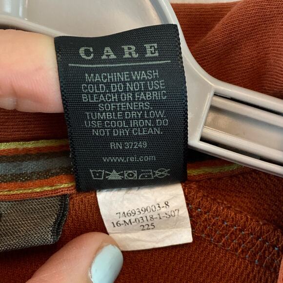 REI Orange Cotton Blend UPF 50+ Short Sleeve Outdoors Polo Shirt Size Large - Picture 5 of 11